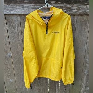 Vintage Polo Sport Nylon Pullover Rain Jacket Size XL Yellow